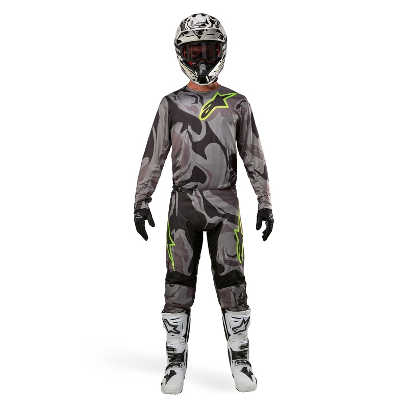Alpinestars Racer Tactical motocross nadrág szürke camo-fluo sárga-fekete