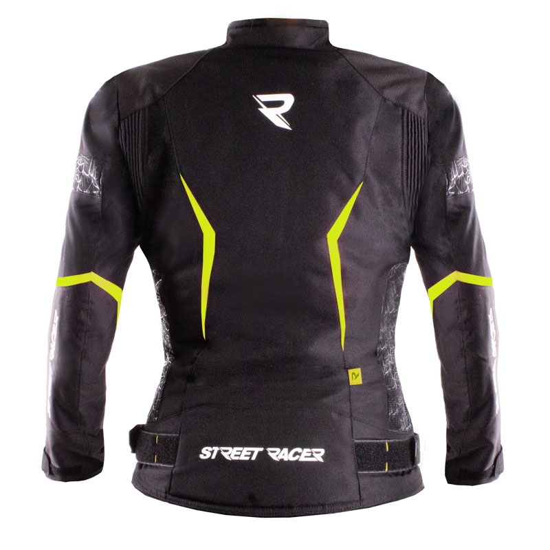 Street Racer Rose női motoros kabát fekete-fluo sárga