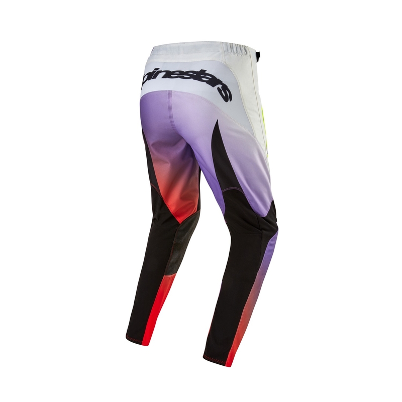 Alpinestars Fluid Lucent 2024 motocross nadrág fehér-lila-piros-sárga-piros-fluo fekete