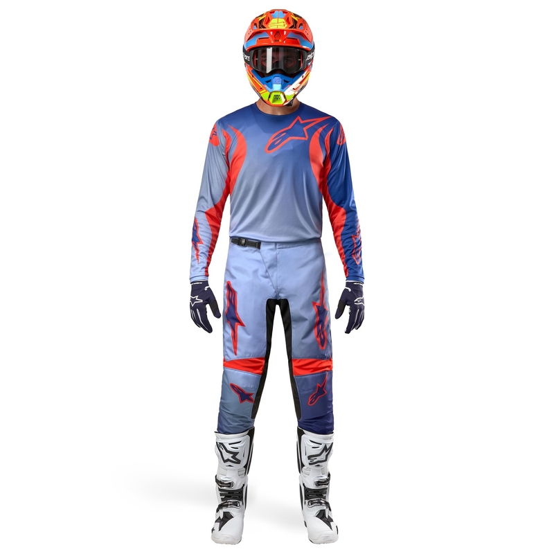 Alpinestars Fluid Lucent 2024 motocross nadrág kék-világoskék-narancssárga