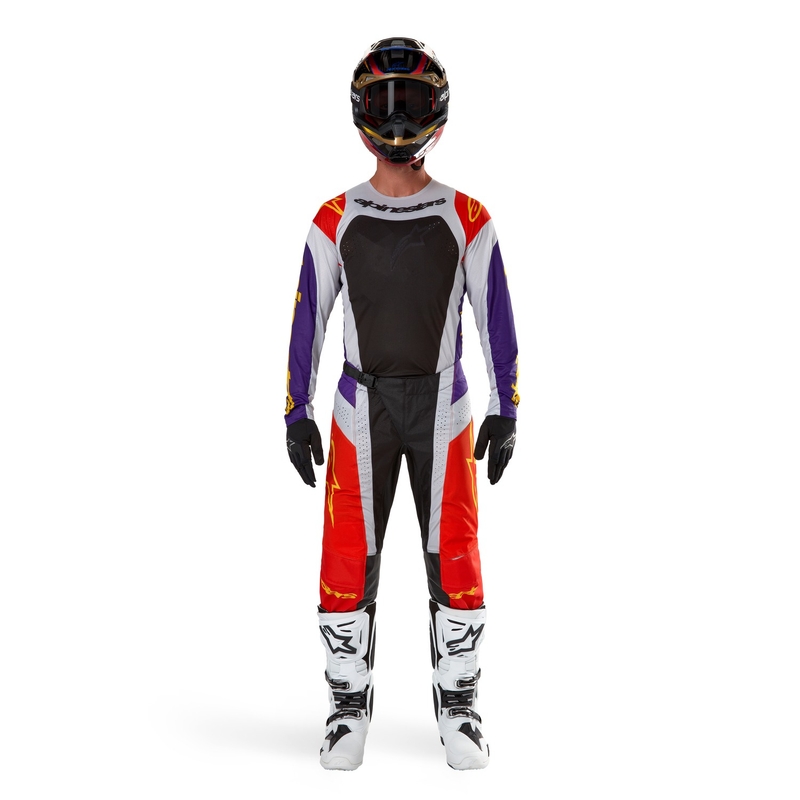 Alpinestars Techstar Ocuri 2024 motokrossz nadrág narancssárga-szürke-lila-sárga kiárusítás
