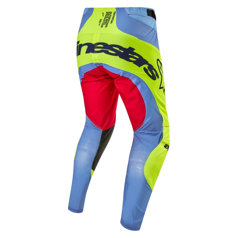 Alpinestars Techstar Ocuri 2024 motokrossz nadrág világoskék-fluo sárga-piros