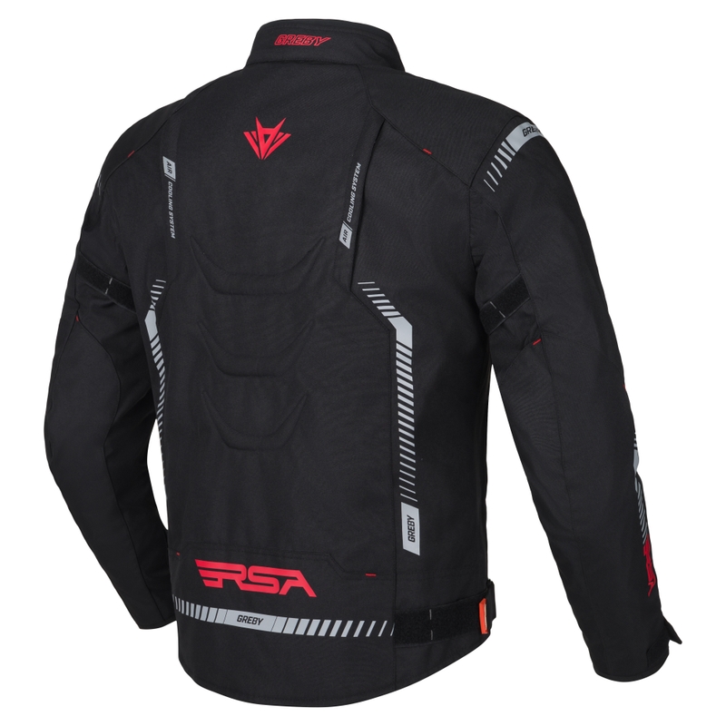 RSA Greby 2 motoros kabát fekete-szürke-piros