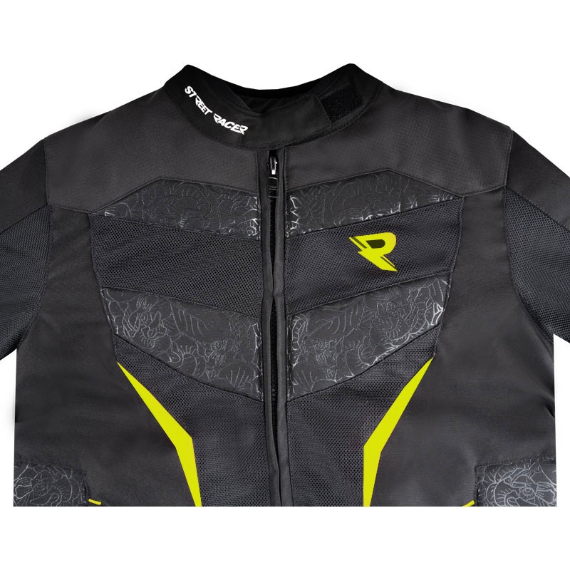 Street Racer Rose Air női motoros kabát fekete-fluo sárga