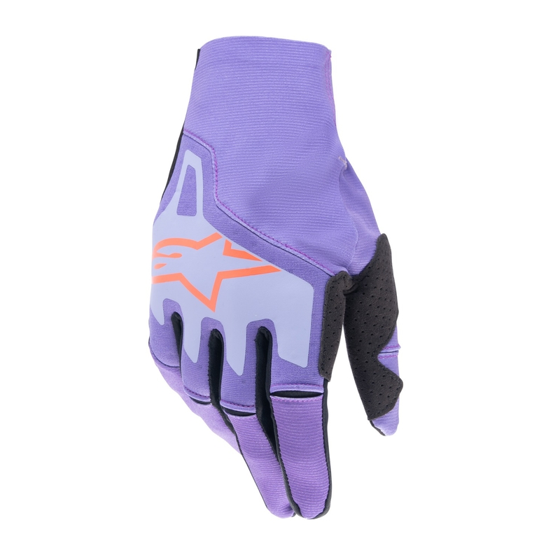 Alpinestars Techstar 2024 motokrossz kesztyű lila-világoskék-naracssárga