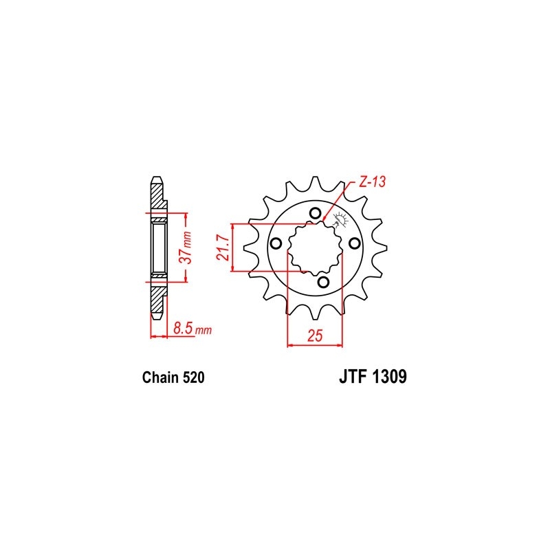 Első lánckerék JT 14 fogak,520