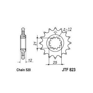 Első lánckerék JT JTF 823-14 14 fogak,520