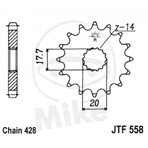 Első lánckerék JT JTF 558-14 14 fogak,428