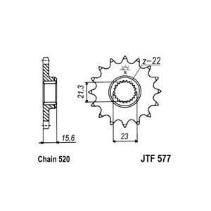 Első lánckerék JT JTF 577-14 14 fogak,520