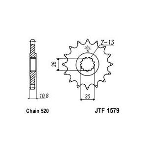 Első lánckerék JT JTF 1579-16 16 fogak,520