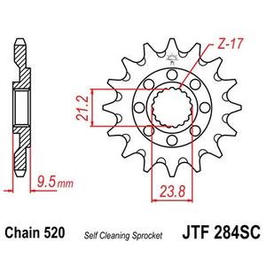 Első lánckerék JT JTF 284-13SC 13 fogak,520 Self Cleaning Lightweight