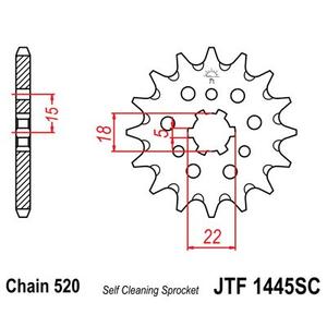 Első lánckerék JT JTF 1445-12SC 12 fogak,520 Self Cleaning Lightweight