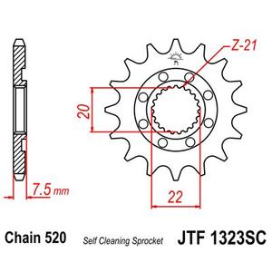 Első lánckerék JT JTF 1323-13SC 13 fogak,520 Self Cleaning Lightweight
