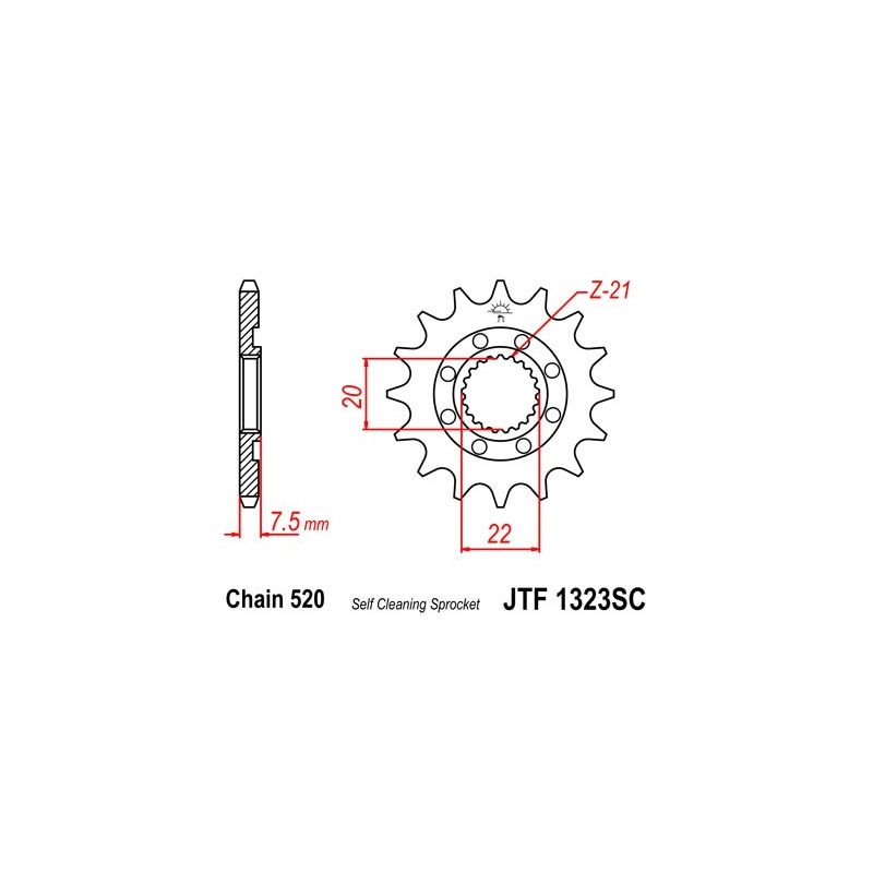 Első lánckerék JT 13 fogak,520 Self Cleaning Lightweight