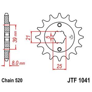 Első lánckerék JT JTF 1041-14 14 fogak,520