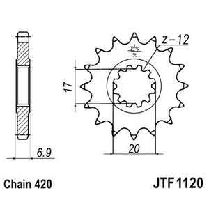 Első lánckerék JT JTF 1120-10 10 fogak,420