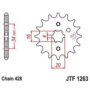 Első lánckerék JT JTF 1263-17 17 fogak,428