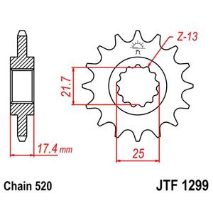 Első lánckerék JT JTF 1299-14 14 fogak,520