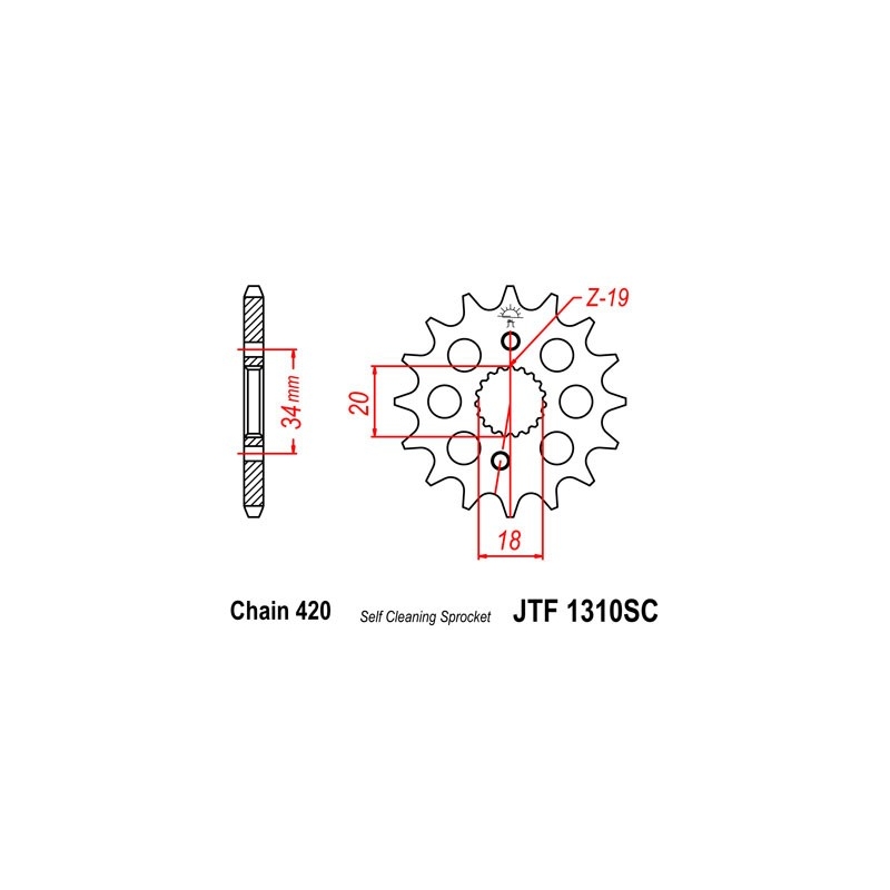 Első lánckerék JT 15 fogak,420 Self Cleaning Lightweight