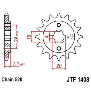 Első lánckerék JT JTF 1408-15 15 fogak,520