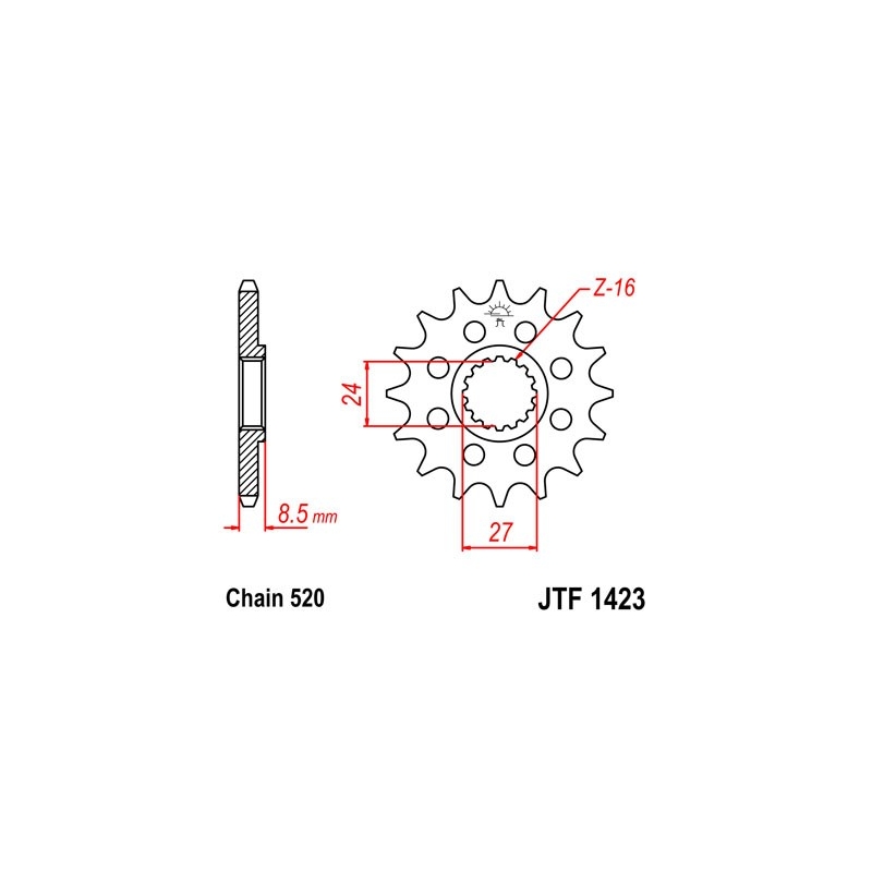 Első lánckerék JT 17 fogak,520