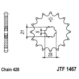 Első lánckerék JT JTF 1467-13 13 fogak,428