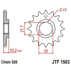 Első lánckerék JT JTF 1503-12 12 fogak,520