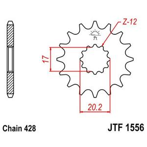 Első lánckerék JT JTF 1556-12 12 fogak,428