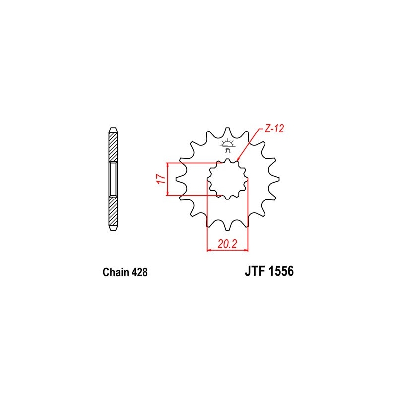 Első lánckerék JT 12 fogak,428
