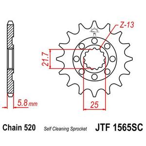 Első lánckerék JT JTF 1565-14SC 14 fogak,520 Self Cleaning Lightweight