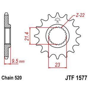 Első lánckerék JT JTF 1577-15 15 fogak,520