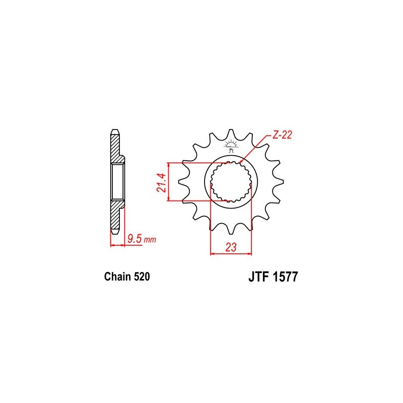 Első lánckerék JT 15 fogak,520
