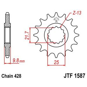 Első lánckerék JT JTF 1587-19 19 fogak,428