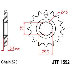 Első lánckerék JT JTF 1592-13 13 fogak,520
