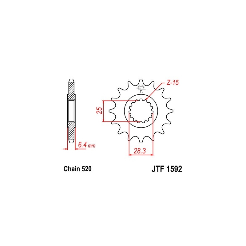 Első lánckerék JT 14 fogak,520