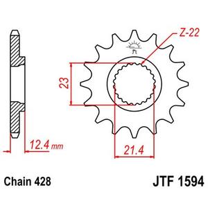 Első lánckerék JT JTF 1594-15 15 fogak,428