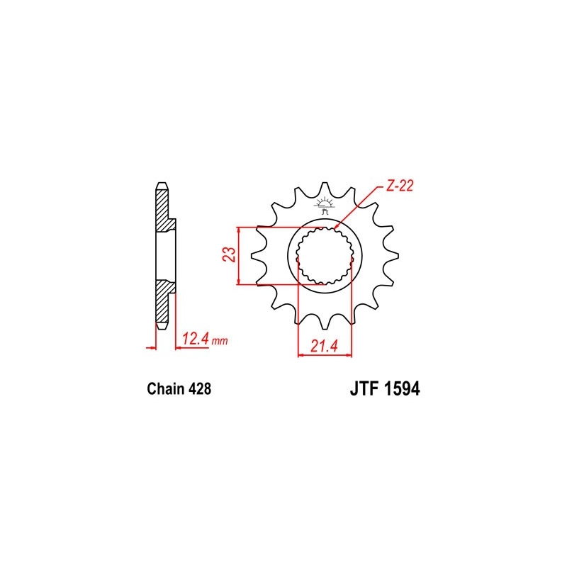 Első lánckerék JT 15 fogak,428