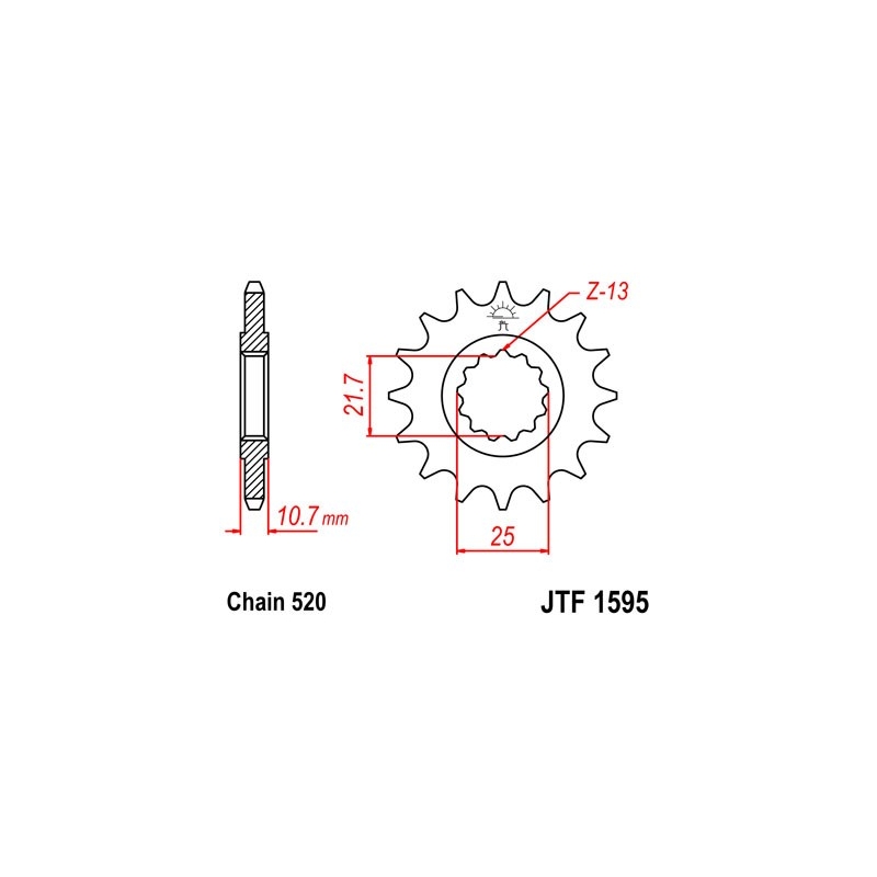 Első lánckerék JT 16 fogak,520