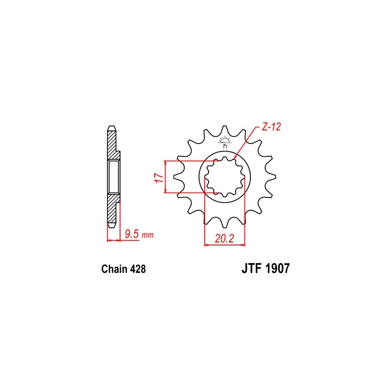 Első lánckerék JT 14 fogak,428