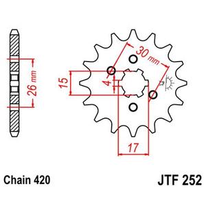 Első lánckerék JT JTF 252-12 12 fogak,420