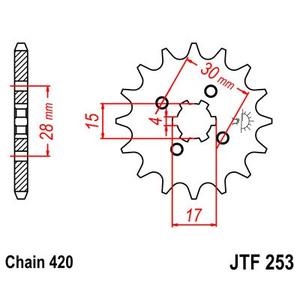 Első lánckerék JT JTF 253-17 17 fogak,420