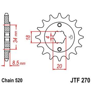Első lánckerék JT JTF 270-13 13 fogak,520