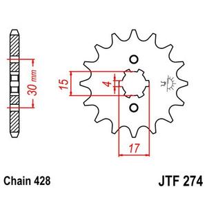 Első lánckerék JT JTF 274-14 14 fogak,428