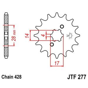 Első lánckerék JT JTF 277-13 13 fogak,428