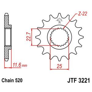 Első lánckerék JT JTF 3221-13 13 fogak,520