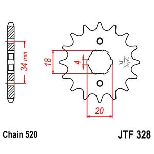 Első lánckerék JT JTF 328-12 12 fogak,520