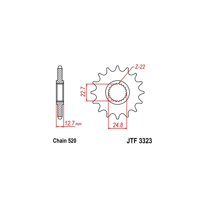 Első lánckerék JT 22 fogak,520