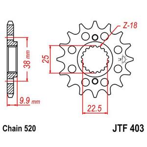 Első lánckerék JT JTF 403-15 15 fogak,520