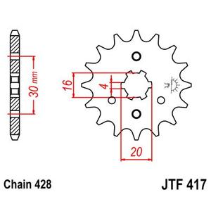 Első lánckerék JT JTF 417-13 13 fogak,428