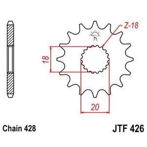 Első lánckerék JT JTF 426-16 16 fogak,428
